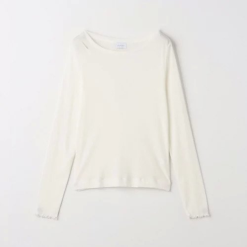 【グリーンレーベル リラクシング / ユナイテッドアローズ/green label relaxing / UNITED ARROWS】のハイツイストリブ クルーネック プルオーバー カットソー インテリア・キッズ・メンズ・レディースファッション・服の通販 founy(ファニー) 　ファッション　Fashion　レディースファッション　WOMEN　トップス・カットソー　Tops/Tshirt　プルオーバー　Pullover　カットソー　Cut and Sewn　インナー　Inner　秋　Autumn/Fall　カットソー　Cut And Sew　サロペット　Overalls　ジャンスカ　Janska　スウェット　Sweat　ツイスト　Twist　デコルテ　Decolletage　ベーシック　Basic　冬　Winter　おすすめ　Recommend　OFF WHITE|ID: prp329100004135864 ipo3291000000028306508