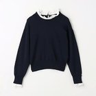 【グリーンレーベル リラクシング / ユナイテッドアローズ/green label relaxing / UNITED ARROWS】のフリル ドッキング 2WAY ニット プルオーバー NAVY|ID:prp329100004135925