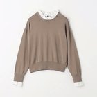 【グリーンレーベル リラクシング / ユナイテッドアローズ/green label relaxing / UNITED ARROWS】のフリル ドッキング 2WAY ニット プルオーバー BEIGE|ID:prp329100004135925