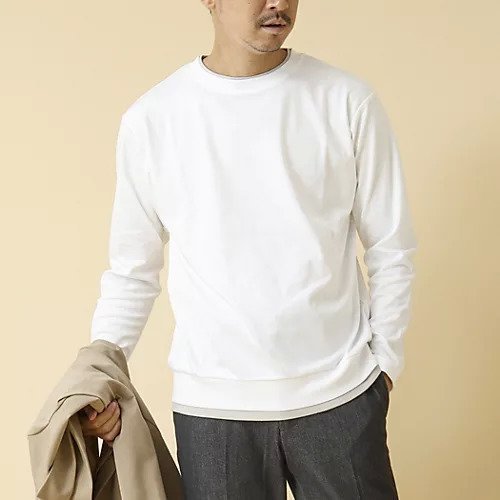 【ノーリーズ グッドマン/NOLLEY'S goodman / MEN】の《ビジカジ対応》フェイクレイヤード ハイゲージスムース 長袖Tシャツ 24AW インテリア・キッズ・メンズ・レディースファッション・服の通販 founy(ファニー) 　ファッション　Fashion　メンズファッション　MEN　2024年　2024　2024-2025秋冬・A/W　Aw/Autumn/Winter/Fw/Fall/2024-2025　インナー　Inner　ジャケット　Jacket　ベーシック　Basic　ボックス　Box　エレガント 上品　Elegant　長袖　Long Sleeve　ホワイト|ID: prp329100004136578 ipo3291000000028318332