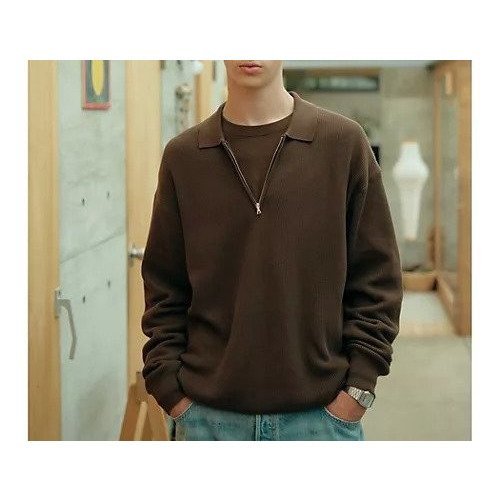 【グリーンレーベルリラクシング/green label relaxing / UNITED ARROWS / MEN】のクリア コットン アゼ ハーフジップ ポロ ニット インテリア・キッズ・メンズ・レディースファッション・服の通販 founy(ファニー) 　ファッション　Fashion　メンズファッション　MEN　インナー　Inner　コンパクト　Compact　フロント　Front　ベーシック　Basic　ポロシャツ　Polo Shirt　おすすめ　Recommend　エレガント 上品　Elegant　DK.BROWN|ID: prp329100004136579 ipo3291000000028318383