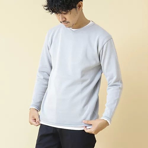 【ノーリーズ グッドマン/NOLLEY'S goodman / MEN】の《2点セット》SIX FUNCTION ボーダーVネックニット(ロンT付き)24AW インテリア・キッズ・メンズ・レディースファッション・服の通販 founy(ファニー) 　ファッション　Fashion　メンズファッション　MEN　2024年　2024　2024-2025秋冬・A/W　Aw/Autumn/Winter/Fw/Fall/2024-2025　スタンダード　Standard　ボーダー　Border　グレイッシュブルー|ID: prp329100004136581 ipo3291000000028318404