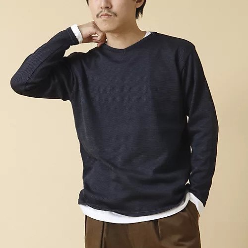 【ノーリーズ グッドマン/NOLLEY'S goodman / MEN】の《2点セット》SIX FUNCTION ボーダーVネックニット(ロンT付き)24AW インテリア・キッズ・メンズ・レディースファッション・服の通販 founy(ファニー) 　ファッション　Fashion　メンズファッション　MEN　2024年　2024　2024-2025秋冬・A/W　Aw/Autumn/Winter/Fw/Fall/2024-2025　スタンダード　Standard　ボーダー　Border　ネイビー|ID: prp329100004136581 ipo3291000000028318406