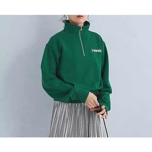 【グリーンレーベル リラクシング / ユナイテッドアローズ/green label relaxing / UNITED ARROWS】のロゴ ハーフジップ スウェット プルオーバー インテリア・キッズ・メンズ・レディースファッション・服の通販 founy(ファニー) 　ファッション　Fashion　レディースファッション　WOMEN　トップス・カットソー　Tops/Tshirt　パーカ　Sweats　プルオーバー　Pullover　スウェット　Sweat　おすすめ　Recommend　コンパクト　Compact　ジップ　Zip　スウェット　Sweat　スマート　Smart　トレンド　Trend　トレーナー　Trainer　フェミニン　Feminine　ボトム　Bottom　ロング　Long　冬　Winter　秋　Autumn/Fall　DK.GREEN|ID: prp329100004142693 ipo3291000000028446499