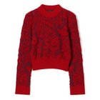 【フォトコピュー/PHOTOCOPIEU】のSQUARE SHOULDER LACE JACQUARD SWEATER RED|ID: prp329100004144227 ipo3291000000028464972