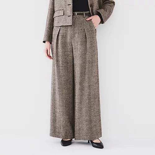 【アンタイトル/UNTITLED】のファブリカ ワイドパンツ 人気、トレンドファッション・服の通販 founy(ファニー) 　ファッション　Fashion　レディースファッション　WOMEN　パンツ　Pants　イタリア　Italy　コンパクト　Compact　スマート　Smart　ツイード　Tweed　トレンド　Trend　バランス　Balance　ヘリンボン　Herringbone　ポケット　Pocket　マニッシュ　Mannish　ミックス　Mix　リネン　Linen　ワイド　Wide　ヴィンテージ　Vintage　 other-1|ID: prp329100004144261 ipo3291000000028465154