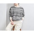 【ユナイテッドアローズ/UNITED ARROWS】のフォックスカシミヤ ジャカード クルーネック ニット MD.GRAY|ID:prp329100004151798