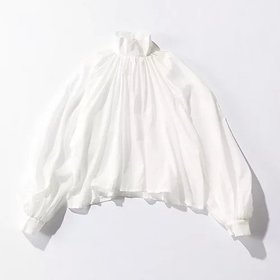 【アニック/ANNIK】の【Marisol別注】ハイネックブラウス 人気、トレンドファッション・服の通販 founy(ファニー) ファッション Fashion レディースファッション Fashion for Women トップス・カットソー Cut & Sew Tops シャツ・ブラウス・オフィスカジュアル Elegant Blouses & Button-Ups ギャザー Gathered, Ruffled シアー Sheer, See-Through デニム Denim, Jeans Material ハイネック High Neck, Mock Neck バランス Balance, Style Balance ボトム Bottoms, Lower Wear ワイド Wide, Wide Fit 別注 Limited Edition, Custom Order 洗える Machine Washable |ID:prp329100004153100