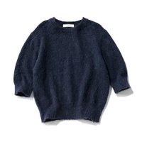 【スアデオ/suadeo】のアルパカ混半袖クルーニット 人気、トレンドファッション・服の通販 founy(ファニー) ファッション Fashion レディースファッション Fashion for Women トップス・カットソー Cut & Sew Tops ニット Knit Tops & Sweaters クロップド Cropped, Short Length ボトム Bottoms, Lower Wear エレガント 上品 Elegant 半袖 Short Sleeve, Half Sleeve |ID:prp329100004153103