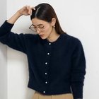 【ノーリーズソフィー/NOLLEY'S sophi】のヘアリーパール釦クルーネックカーディガン 人気、トレンドファッション・服の通販 founy(ファニー) ファッション Fashion レディースファッション WOMEN トップス・カットソー Tops/Tshirt カーディガン Cardigans 2024年 2024 2024-2025秋冬・A/W Aw/Autumn/Winter/Fw/Fall/2024-2025 ショート Short ワイド Wide thumbnail ダークネイビー|ID: prp329100004153107 ipo3291000000028594181