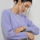 【ノーリーズソフィー/NOLLEY'S sophi】のヘアリーパール釦クルーネックカーディガン 人気、トレンドファッション・服の通販 founy(ファニー) ファッション Fashion レディースファッション WOMEN トップス・カットソー Tops/Tshirt カーディガン Cardigans 2024年 2024 2024-2025秋冬・A/W Aw/Autumn/Winter/Fw/Fall/2024-2025 ショート Short ワイド Wide thumbnail ライトパープル|ID: prp329100004153107 ipo3291000000028594184