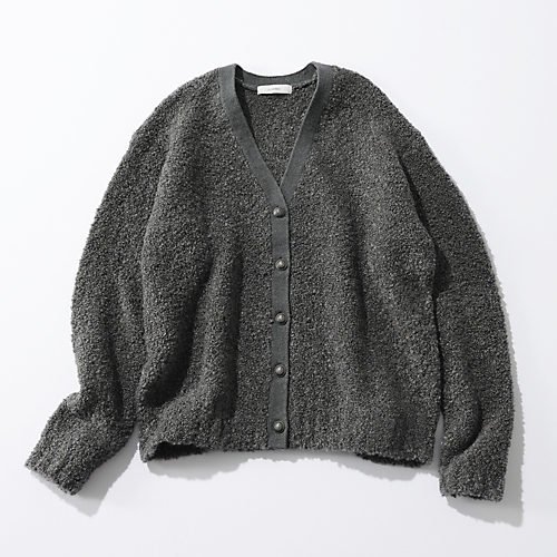 【スアデオ/suadeo】の【亀恭子さんコラボ】ブークレーニットカーディガン インテリア・キッズ・メンズ・レディースファッション・服の通販 founy(ファニー) 　ファッション　Fashion　レディースファッション　Fashion for Women　トップス・カットソー　Cut & Sew Tops　ニット　Knit Tops & Sweaters　カーディガン・羽織り　Layered Style Cardigans　ヴィンテージ　Vintage Style　秋　Autumn　カットソー　Cut and Sewn Top　コラボ　Collaboration, Collab　今季　This Season, Current Season　ジャケット　Jacket, Outerwear　トレンド　Trend, Trending Now　人気　Popular, Best Seller　バランス　Balance, Style Balance　ビッグ　Big, Oversized　メタル　Metal, Metal Parts　メンズ　Men's, Menswear　モコモコ　Fuzzy, Fluffy　チャコールグレー2|ID: prp329100004153109 ipo3291000000035654541