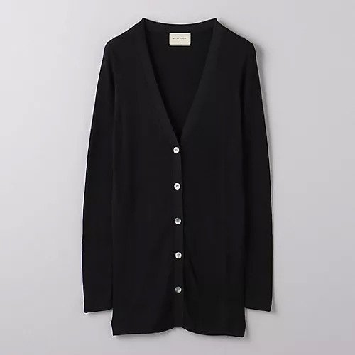 【ユナイテッドアローズ/UNITED ARROWS】のシルクリブ Vネック ロングカーディガン インテリア・キッズ・メンズ・レディースファッション・服の通販 founy(ファニー) 　ファッション　Fashion　レディースファッション　WOMEN　トップス・カットソー　Tops/Tshirt　カーディガン　Cardigans　Vネック　V-Neck　カーディガン　Cardigan　シルク　Silk　スリム　Slim　タイトスカート　Tight Skirt　タートルネック　Turtleneck　フィット　Fit　ロング　Long　BLACK|ID: prp329100004154227 ipo3291000000028614153