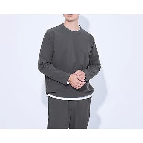 【グリーンレーベルリラクシング/green label relaxing / UNITED ARROWS / MEN】の【WEB限定】JUST fit CITY TECH クルーネック プルオーバー インテリア・キッズ・メンズ・レディースファッション・服の通販 founy(ファニー) 　ファッション　Fashion　メンズファッション　MEN　トップス・カットソー　Tops/Tshirt/Men　秋　Autumn/Fall　カーディガン　Cardigan　スピンドル　Spindle　スマート　Smart　セットアップ　Set Up　モダン　Modern　リラックス　Relax　おすすめ　Recommend　エレガント 上品　Elegant　MD.GRAY|ID: prp329100004158616 ipo3291000000028685264