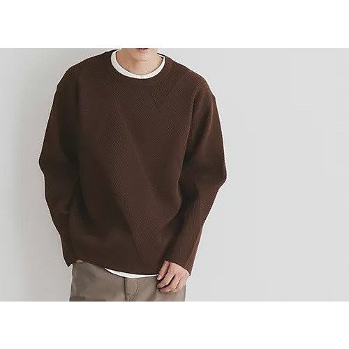 【ザ ショップ ティーケー/THE SHOP TK / MEN】の【クルーネックニット+ロンTセットアイテム】ダイヤパネルアンサンブル インテリア・キッズ・メンズ・レディースファッション・服の通販 founy(ファニー) 　ファッション　Fashion　メンズファッション　MEN　インナー　Inner　カットソー　Cut And Sew　スマート　Smart　エレガント 上品　Elegant　ブラウン|ID: prp329100004158621 ipo3291000000029581367