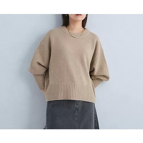 【グリーンレーベル リラクシング / ユナイテッドアローズ/green label relaxing / UNITED ARROWS】のSERENITY セレニティ クルーネック プルオーバー ニット インテリア・キッズ・メンズ・レディースファッション・服の通販 founy(ファニー) 　ファッション　Fashion　レディースファッション　WOMEN　トップス・カットソー　Tops/Tshirt　ニット　Knit Tops　プルオーバー　Pullover　秋　Autumn/Fall　カットソー　Cut And Sew　クロップド　Cropped　サテン　Satin　デニム　Denim　トレンド　Trend　ハイネック　High Neck　ブルゾン　Blouson　ベーシック　Basic　ボーダー　Border　マフラー　Scarf　冬　Winter　おすすめ　Recommend　BEIGE|ID: prp329100004159844 ipo3291000000028702912