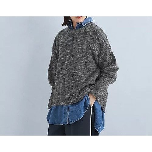 【グリーンレーベル リラクシング / ユナイテッドアローズ/green label relaxing / UNITED ARROWS】のSERENITY セレニティ クルーネック プルオーバー ニット インテリア・キッズ・メンズ・レディースファッション・服の通販 founy(ファニー) 　ファッション　Fashion　レディースファッション　WOMEN　トップス・カットソー　Tops/Tshirt　ニット　Knit Tops　プルオーバー　Pullover　秋　Autumn/Fall　カットソー　Cut And Sew　クロップド　Cropped　サテン　Satin　デニム　Denim　トレンド　Trend　ハイネック　High Neck　ブルゾン　Blouson　ベーシック　Basic　ボーダー　Border　マフラー　Scarf　冬　Winter　おすすめ　Recommend　その他1|ID: prp329100004159844 ipo3291000000028702915