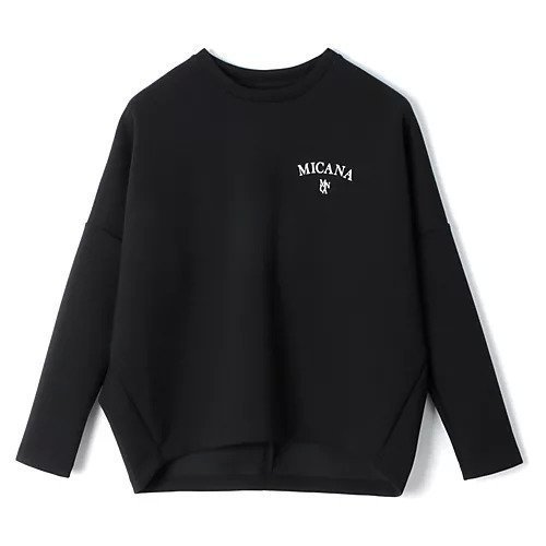 【マイカーナ/MICANA】の【HPS別注】変形ロンT インテリア・キッズ・メンズ・レディースファッション・服の通販 founy(ファニー) 　ファッション　Fashion　レディースファッション　WOMEN　トップス・カットソー　Tops/Tshirt　ロング / Tシャツ　T-Shirts　コラボ　Collaboration　シェイプ　Shape　シンプル　Simple　スウェット　Sweat　別注　Special Order　洗える　Washable　ブラック|ID: prp329100004161349 ipo3291000000028724155