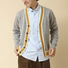 【ノーリーズ グッドマン/NOLLEY'S goodman / MEN】 配色ライン Vネックカーディガン人気、トレンドファッション・服の通販 founy(ファニー) ファッション Fashion メンズファッション MEN おすすめ Recommend カーディガン Cardigan ギフト プレゼント Gift Present スラックス Slacks デニム Denim ミックス Mix ミドル Middle 冬 Winter |ID:prp329100004161522