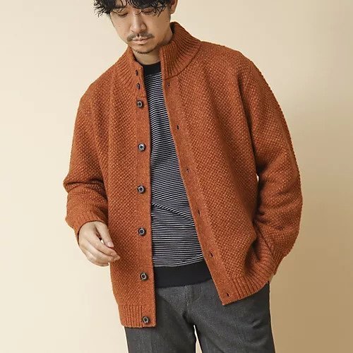 【ノーリーズ グッドマン/NOLLEY'S goodman / MEN】のミックスカラー スタンドカーディガン インテリア・キッズ・メンズ・レディースファッション・服の通販 founy(ファニー) 　ファッション　Fashion　メンズファッション　MEN　おすすめ　Recommend　カーディガン　Cardigan　ギフト プレゼント　Gift Present　シンプル　Simple　ジャケット　Jacket　スタンダード　Standard　スタンド　Stand　デニム　Denim　ミックス　Mix　オレンジ|ID: prp329100004161525 ipo3291000000029206641