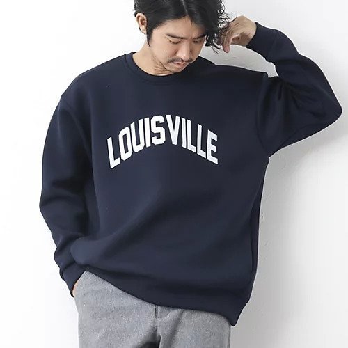 【ノーリーズ グッドマン/NOLLEY'S goodman / MEN】の【Good Rock Speed/グッドロックスピード】LOUISVILLE ダンボールロゴスウェット インテリア・キッズ・メンズ・レディースファッション・服の通販 founy(ファニー) 　ファッション　Fashion　メンズファッション　MEN　パイピング　Piping　プリント　Print　リラックス　Relax　ヴィンテージ　Vintage　ネイビー|ID: prp329100004162787 ipo3291000000028744705