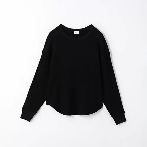 【グリーンレーベル リラクシング / ユナイテッドアローズ/green label relaxing / UNITED ARROWS】のビッグワッフル オーバーサイズ プルオーバー カットソー インテリア・キッズ・メンズ・レディースファッション・服の通販 founy(ファニー) 　ファッション　Fashion　レディースファッション　WOMEN　トップス・カットソー　Tops/Tshirt　プルオーバー　Pullover　カットソー　Cut and Sewn　春　Spring　秋　Autumn/Fall　カットソー　Cut And Sew　シンプル　Simple　ビッグ　Big　ラウンド　Round　リラックス　Relax　ワッフル　Waffle　冬　Winter　BLACK|ID: prp329100004164072 ipo3291000000028761413