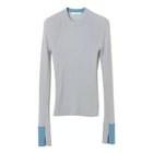 【チノ/CINOH】の袖配色クルーネックニット グレー×ブルー|ID: prp329100004166073 ipo3291000000035424538