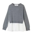 【エクラ/eclat】のレイヤード風ウールニットプルオーバー (別注)グレー×ホワイト|ID: prp329100004166075 ipo3291000000036034955