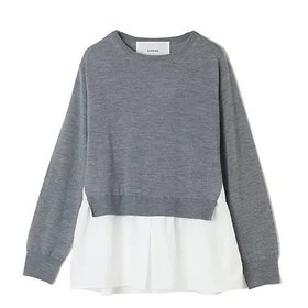 【エクラ/eclat】のレイヤード風ウールニットプルオーバー 人気、トレンドファッション・服の通販 founy(ファニー) ファッション Fashion レディースファッション Fashion for Women トップス・カットソー Cut & Sew Tops ニット Knit Tops & Sweaters カジュアルプルオーバー・ニットトップス Pullovers & Knit Tops / Casual Pullovers ドッキング Docking, Mixed Material 別注 Limited Edition, Custom Order 洗える Machine Washable |ID:prp329100004166075