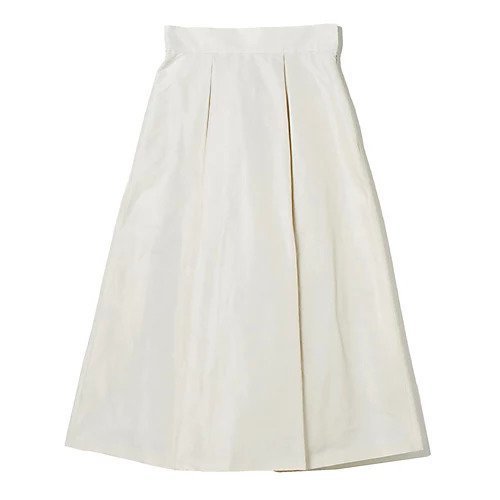 【イーバイエクラ/E by eclat】のふんわりタックスカート インテリア・キッズ・メンズ・レディースファッション・服の通販 founy(ファニー) 　ファッション　Fashion　レディースファッション　Fashion for Women　スカート　Skirts　タフタ　Taffeta, Structured Fabric　フォルム　Silhouette, Form　フレア　Flare, Flared　洗える　Machine Washable　アイボリー|ID: prp329100004166086 ipo3291000000034955921