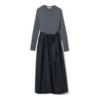 【イーバイエクラ/E by eclat】のリブニットドッキングワンピース 人気、トレンドファッション・服の通販 founy(ファニー) ファッション Fashion レディースファッション Fashion for Women ワンピース Dresses ギャザー Gathered, Ruffled ドッキング Docking, Mixed Material ベーシック Basic, Essential リボン Ribbon, Bow ワイドリブ Wide Rib, Wide Ribbed Knit エレガント 上品 Elegant thumbnail グレー×ブラック|ID: prp329100004166101 ipo3291000000034941925