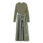 【イーバイエクラ/E by eclat】のリブニットドッキングワンピース 人気、トレンドファッション・服の通販 founy(ファニー) ファッション Fashion レディースファッション Fashion for Women ワンピース Dresses ギャザー Gathered, Ruffled ドッキング Docking, Mixed Material ベーシック Basic, Essential リボン Ribbon, Bow ワイドリブ Wide Rib, Wide Ribbed Knit エレガント 上品 Elegant thumbnail カーキ|ID: prp329100004166101 ipo3291000000034941927