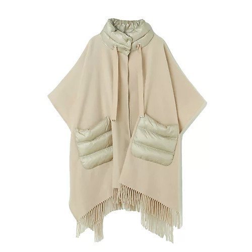 【ヘルノ/HERNO】のダウン使いカシミヤ混ケープ 人気、トレンドファッション・服の通販 founy(ファニー) 　ファッション　Fashion　レディースファッション　Fashion for Women　グログラン　Grosgrain, Grosgrain Ribbon　コレクション　Collection, Seasonal Line　シルク　Silk, 100% Silk　ダウン　Down, Puffer　ドローストリング　Drawstring, Pull Cord　フリンジ　Fringe, Tassel　ポケット　Pocket, Pocket Detail　ラグジュアリー　Luxury, Elegant　 other-1|ID: prp329100004166202 ipo3291000000029828464