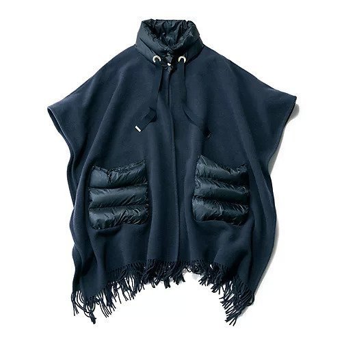 【ヘルノ/HERNO】のダウン使いカシミヤ混ケープ 人気、トレンドファッション・服の通販 founy(ファニー) 　ファッション　Fashion　レディースファッション　Fashion for Women　グログラン　Grosgrain, Grosgrain Ribbon　コレクション　Collection, Seasonal Line　シルク　Silk, 100% Silk　ダウン　Down, Puffer　ドローストリング　Drawstring, Pull Cord　フリンジ　Fringe, Tassel　ポケット　Pocket, Pocket Detail　ラグジュアリー　Luxury, Elegant　other-2|ID: prp329100004166202 ipo3291000000031286654