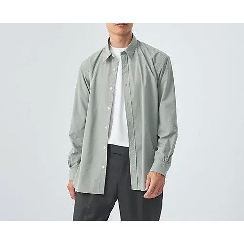 【グリーンレーベルリラクシング/green label relaxing / UNITED ARROWS / MEN】のポリエステル ラッカン レギュラーカラー リラックス シャツ -ストレッチ・吸水速乾- インテリア・キッズ・メンズ・レディースファッション・服の通販 founy(ファニー) 　ファッション　Fashion　メンズファッション　MEN　インナー　Inner　カーディガン　Cardigan　吸水　Water Absorption　シューズ　Shoes　シンプル　Simple　ジャケット　Jacket　ストレッチ　Stretch　スラックス　Slacks　セットアップ　Set Up　ラウンド　Round　リラックス　Relax　レギュラー　Regular　おすすめ　Recommend　エレガント 上品　Elegant　LIME|ID: prp329100004166217 ipo3291000000028796277