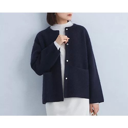 【グリーンレーベル リラクシング / ユナイテッドアローズ/green label relaxing / UNITED ARROWS】のFOXブレンド セッケツ ノーカラー ニット カーディガン インテリア・キッズ・メンズ・レディースファッション・服の通販 founy(ファニー) https://founy.com/ ファッション Fashion レディースファッション WOMEN トップス・カットソー Tops/Tshirt ニット Knit Tops カーディガン Cardigans インナー Inner 秋 Autumn/Fall カーディガン Cardigan バランス Balance フェミニン Feminine フォックス Fox フォルム Form フロント Front おすすめ Recommend ビジネス 仕事 通勤 Business |ID: prp329100004168399 ipo3291000000028831766