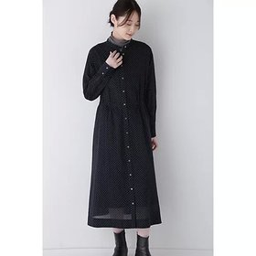 【ヒューマンウーマン/HUMAN WOMAN】 ドットPT綿シルクジョーゼットワンピース人気、トレンドファッション・服の通販 founy(ファニー) ファッション Fashion レディースファッション WOMEN ワンピース Dress おすすめ Recommend シアー Sheer スタンダード Standard ドット Dot プリント Print 手描き Hand Drawn |ID:prp329100004169936