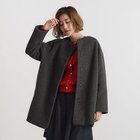 【グローブ/grove】の【minaWEB掲載商品】ショートシャギーノーカラーコート チャコールグレー|ID: prp329100004170033 ipo3291000000029115357