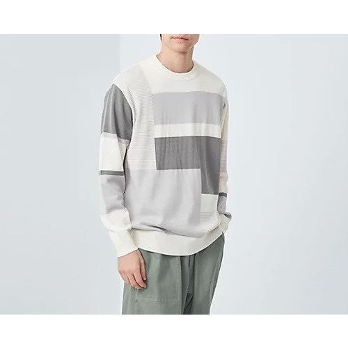 【グリーンレーベルリラクシング/green label relaxing / UNITED ARROWS / MEN】のブロック インターシャ クルーネック ニット 人気、トレンドファッション・服の通販 founy(ファニー) 　ファッション　Fashion　メンズファッション　MEN　アクリル　Acrylic　インナー　Inner　シンプル　Simple　デニム　Denim　ブロック　Block　無地　Plain Color　リラックス　Relax　おすすめ　Recommend　 other-1|ID: prp329100004171722 ipo3291000000028872049