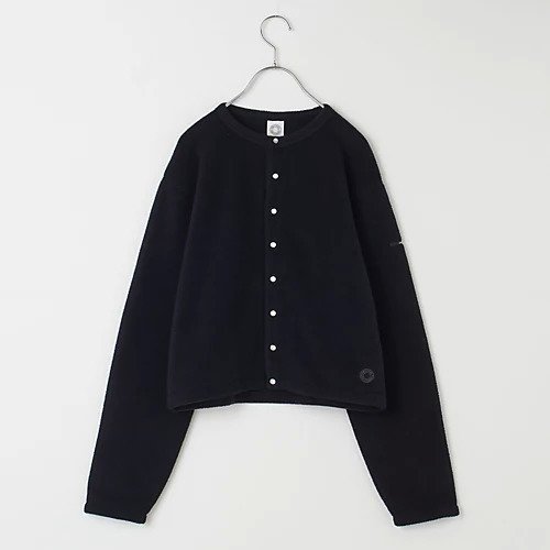 【オーシバル/ORCIVAL】のFLEECE CREW NECK CARDIGAN インテリア・キッズ・メンズ・レディースファッション・服の通販 founy(ファニー) 　ファッション　Fashion　レディースファッション　WOMEN　トップス・カットソー　Tops/Tshirt　カーディガン　Cardigans　A/W・秋冬　Aw・Autumn/Winter・Fw・Fall-Winter　コンパクト　Compact　パッチ　Patch　パール　Pearl　フェミニン　Feminine　フロント　Front　ボックス　Box　ボトム　Bottom　BLACK|ID: prp329100004173356 ipo3291000000028908554