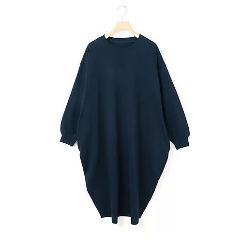 【ミディウミ/MidiUmi】のコクーンワンピース インテリア・キッズ・メンズ・レディースファッション・服の通販 founy(ファニー) 　ファッション　Fashion　レディースファッション　WOMEN　ワンピース　Dress　コクーン　Cocoon　シルケット　Mercerization　スウェット　Sweat　フィット　Fit　ネイビー|ID: prp329100004173369 ipo3291000000028908633