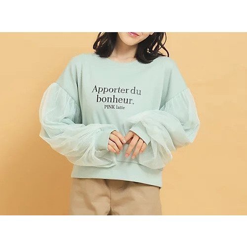 【ピンク ラテ/PINK-latte / KIDS】の袖チュールプルオーバー 人気、トレンドファッション・服の通販 founy(ファニー) 　ファッション　Fashion　キッズファッション　KIDS　トップス・カットソー　Tops/Tees/Kids　おすすめ　Recommend　ガーリー　Girly　チュール　Tulle　トレンド　Trend　バランス　Balance　ボトム　Bottom　 other-1|ID: prp329100004175281 ipo3291000000028928086