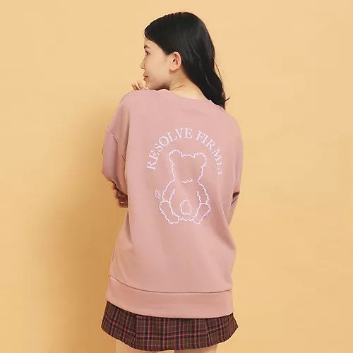 【ピンク ラテ/PINK-latte / KIDS】の秋冬マストアイテム クマ裏毛ロンT インテリア・キッズ・メンズ・レディースファッション・服の通販 founy(ファニー) 　ファッション　Fashion　キッズファッション　KIDS　おすすめ　Recommend　クール　Cool　シンプル　Simple　デニム　Denim　プリント　Print　ミニスカート　Mini Skirt　定番　Standard　旅行　Travel　A/W・秋冬　Aw・Autumn/Winter・Fw・Fall-Winter　ピンクベージュ|ID: prp329100004175292 ipo3291000000029593785