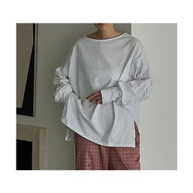 【マージュール/marjour】 GATHER SLEEVE TEE人気、トレンドファッション・服の通販 founy(ファニー) ファッション Fashion レディースファッション WOMEN トップス・カットソー Tops/Tshirt インナー Inner ギャザー Gather ストレッチ Stretch フラット Flat 夏 Summer |ID:prp329100004183085