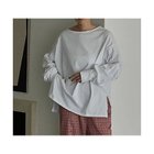 【マージュール/marjour】のGATHER SLEEVE TEE 人気、トレンドファッション・服の通販 founy(ファニー) ファッション Fashion レディースファッション WOMEN トップス・カットソー Tops/Tshirt インナー Inner ギャザー Gather ストレッチ Stretch フラット Flat 夏 Summer thumbnail OFFWHITE|ID: prp329100004183085 ipo3291000000028976037