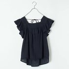 【ノーメント/normment】の【洗える】COTTON SLEEVE TUCK FRILL BLOUSE BLACK|ID: prp329100004183110 ipo3291000000029205531