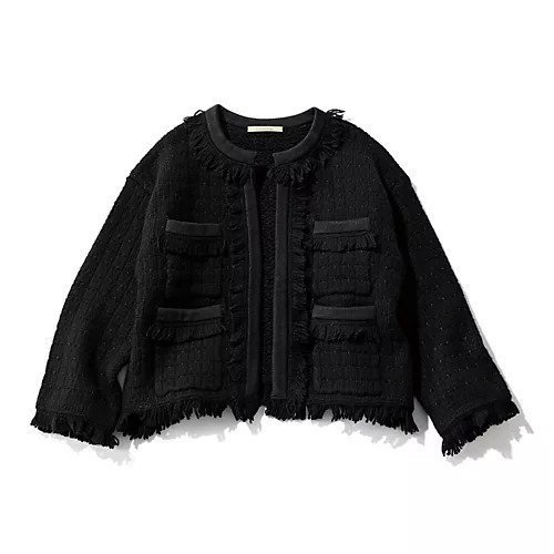 【カレンソロジー/Curensology】のツイーディフリンジカーディガン 人気、トレンドファッション・服の通販 founy(ファニー) 　ファッション　Fashion　レディースファッション　WOMEN　トップス・カットソー　Tops/Tshirt　カーディガン　Cardigans　カーディガン　Cardigan　クラシカル　Classical　コンパクト　Compact　ショート　Short　フリンジ　Fringe　other-3|ID: prp329100004183158 ipo3291000000031730087