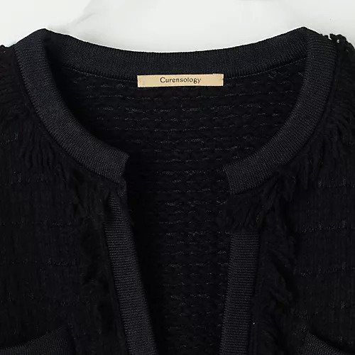 【カレンソロジー/Curensology】のツイーディフリンジカーディガン 人気、トレンドファッション・服の通販 founy(ファニー) 　ファッション　Fashion　レディースファッション　Fashion for Women　トップス・カットソー　Cut & Sew Tops　カーディガン・羽織り　Layered Style Cardigans　カーディガン　Cardigan, Knitwear　クラシカル　Classical, Vintage-Inspired　コンパクト　Compact, Small Size　ショート　Short, Short Length　フリンジ　Fringe, Tassel　other-3|ID: prp329100004183158 ipo3291000000032639923