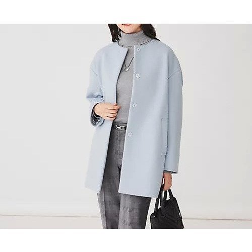 【アンタイトル/UNTITLED】のミディ丈ノーカラーコート 人気、トレンドファッション・服の通販 founy(ファニー) 　ファッション　Fashion　レディースファッション　WOMEN　アウター　Coat Outerwear　コート　Coats　おすすめ　Recommend　スマート　Smart　ポケット　Pocket　ワイド　Wide　 other-1|ID: prp329100004183470 ipo3291000000028977306