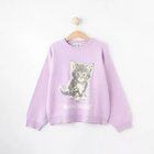 【シューラルー/SHOO LA RUE / KIDS】の【110-140cm/リンク/男女兼用】アニマルモチーフニット 人気、トレンドファッション・服の通販 founy(ファニー) ファッション Fashion キッズファッション KIDS スウェット Sweat スマート Smart ネコ Cat モチーフ Motif thumbnail ラベンダー|ID: prp329100004183567 ipo3291000000029593087